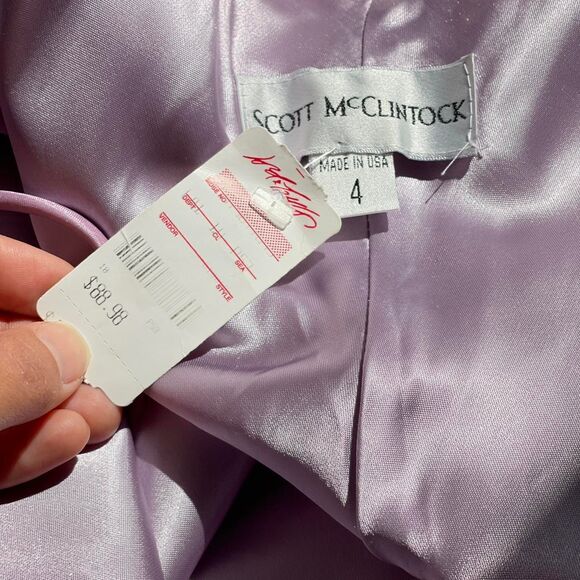 NWT Vintage 90’s Scott McClintock Purple Taffeta Beaded Gown Prom Dress Size 4 - Picture 8 of 12